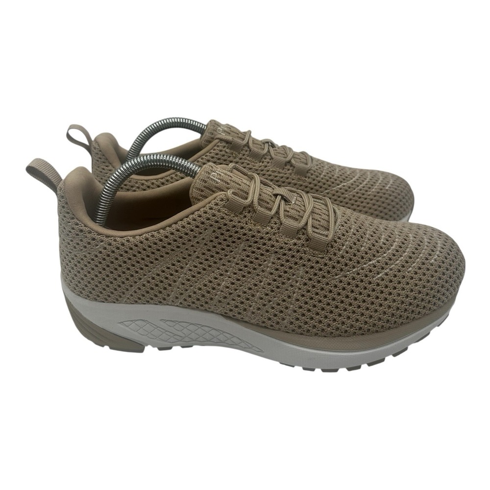 Propet Tour Knit Shoes Womens Sz 10 W(D) WIDE Beige Diabetic Sneakers WAA112M